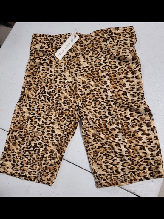 Olivaceous Pants - Olivaceous Leopard Print Bike Shorts - Tan & Black
